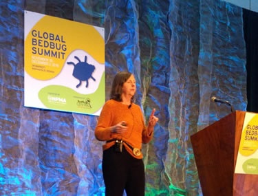 Dr Susan Jones of The Ohio State University speaks at The Global Bed Bug Summit